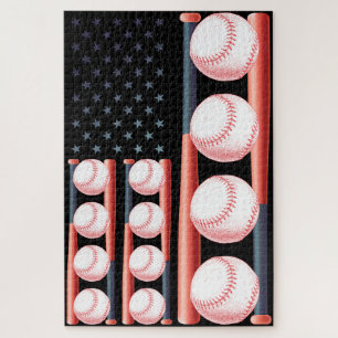Amerikaanse vlag honkbal vlag legpuzzel