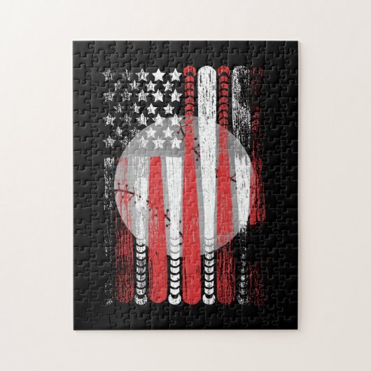 Amerikaanse vlag honkbal vlag legpuzzel (Verticaal)