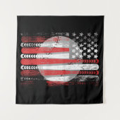 Amerikaanse vlag honkbal vlag wandkleed (Voorkant (horizontaal))