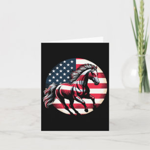 Amerikaanse vlag Horseback Riding 4e patriottische Kaart