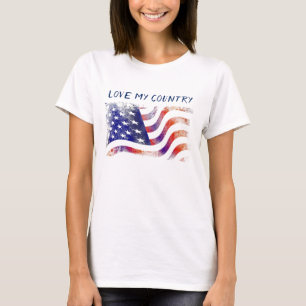 Amerikaanse vlag, hou van mijn land, Patriot T-shirt