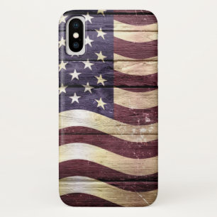 Amerikaanse vlag  hout iPhone x hoesje