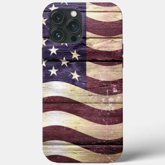 Amerikaanse vlag  hout Case-Mate iPhone case (Achterkant)