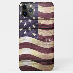 Amerikaanse vlag hout iPhone 11 pro max hoesje