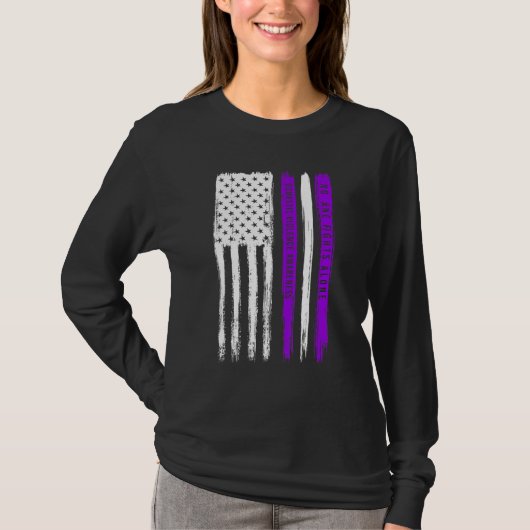 Amerikaanse vlag Huiselijk geweld Awareness Maand T-shirt (Voorkant)