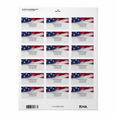 Amerikaanse Vlag Huwelijks Retouradres Labels (Full Sheet)