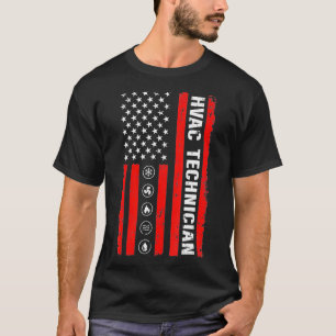 Amerikaanse vlag HVAC Tech Mannen Funny HVAC Techn T-shirt