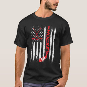 Amerikaanse vlag Ice Hockey USA Funny Patriotic Sp T-shirt