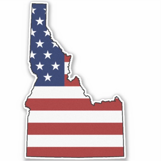 Amerikaanse vlag Idaho Sticker (Voorkant)
