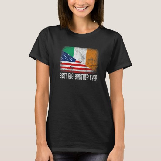 Amerikaanse vlag & Ierland vlag beste grote broer  T-shirt (Voorkant)