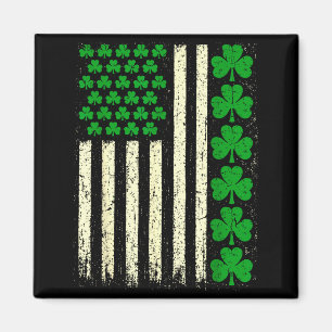 Amerikaanse vlag Ierse klavertjes St. Patrick's Da Magneet