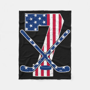 Amerikaanse Vlag IJshockey Fan 7e Verjaardagsfeest Fleece Deken
