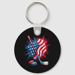 Amerikaanse vlag ijshockey sleutelhanger
