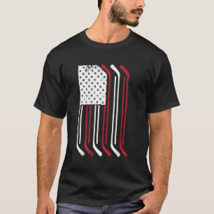 Amerikaanse Vlag IJshockey Stick Puck Speler Jerse T-shirt