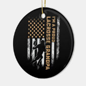 Amerikaanse vlag ik ben een rode lacrosse Keramisch Ornament (Links)