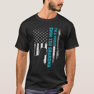 Amerikaanse vlag Ik ben een roodschip Tzu Dog T-shirt