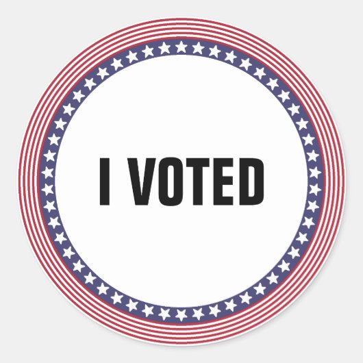 Amerikaanse vlag "Ik heb gestemd" ( TEKST) Ronde Sticker (Voorkant)