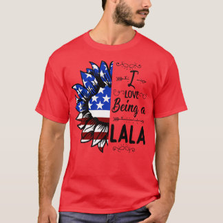  Amerikaanse vlag Ik hou ervan om een Lala blij in T-shirt