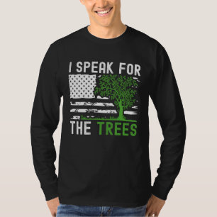 Amerikaanse Vlag Ik Spreek Voor Bomen Aardedag 202 T-shirt