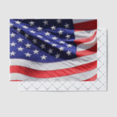 Amerikaanse vlag in de wind vellum uitnodigingen (Offset (Uitnodiging))