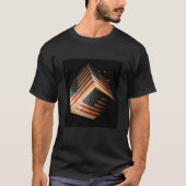 Amerikaanse vlag in een kubus die drijft in de rui t-shirt (Voorkant)
