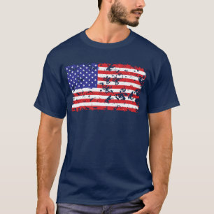 Amerikaanse vlag in een vervormd patroon t-shirt