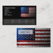 Amerikaanse vlag in Glitter Visitekaartje (Voorkant / Achterkant)