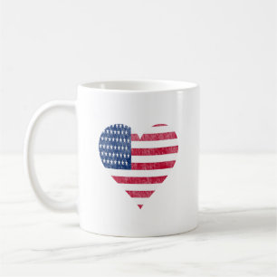 Amerikaanse vlag in hart koffiemok
