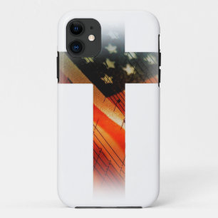 Amerikaanse vlag in kruis iPhone 11 hoesje