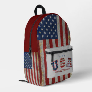 Amerikaanse Vlag in Nood 1776 Patriotische Veteran Bedrukte Rugzak