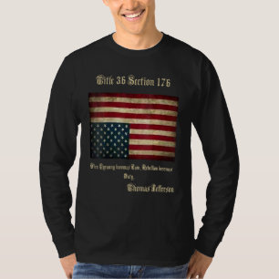 Amerikaanse vlag in nood omgekeerd Thomas Jefferso T-shirt