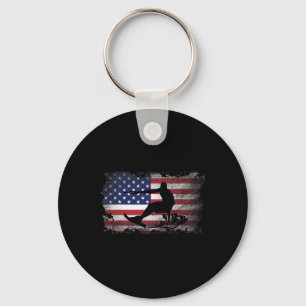 Amerikaanse Vlag in Nood Waterskiën Usa Patrioti Sleutelhanger
