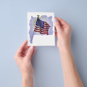  Amerikaanse vlag in patriottische kleuren Flyer (Hand)