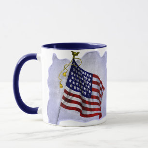  Amerikaanse vlag in patriottische kleuren Mok