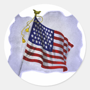  Amerikaanse vlag in patriottische kleuren Ronde Sticker