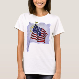 Amerikaanse vlag in patriottische kleuren T-shirt