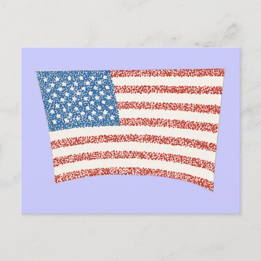 Amerikaanse vlag in pointillisme, op briefkaarten (Voorkant)