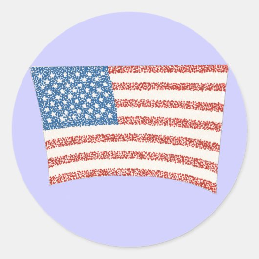 Amerikaanse vlag in pointillisme, sticker (Voorkant)