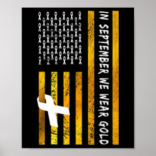 Amerikaanse vlag In september Draag we gouden kind Poster