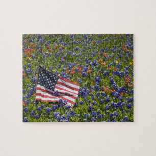 Amerikaanse vlag in veld van Blauwe Bonnets, 2 Legpuzzel