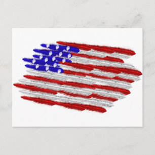 Amerikaanse vlag in veren briefkaart