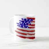 Amerikaanse vlag in veren koffiemok (Voorkant links)