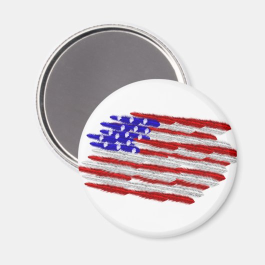 Amerikaanse vlag in veren magneet (Voorkant / Achterkant)