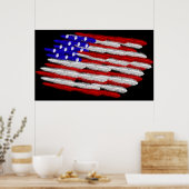 Amerikaanse vlag in veren Print (Keuken)