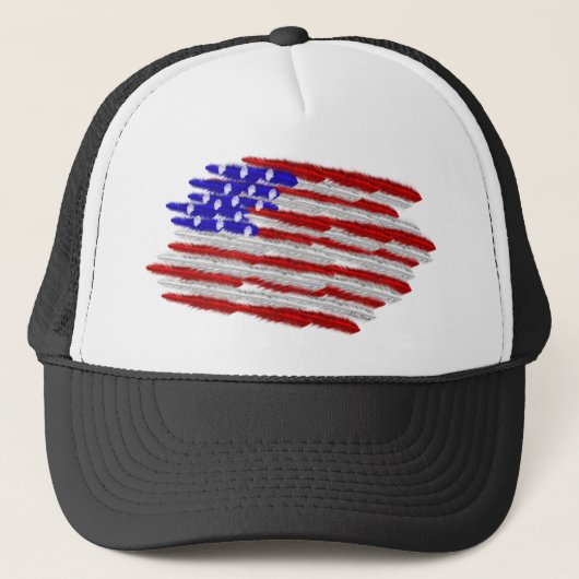 Amerikaanse vlag in veren trucker pet (Voorkant)