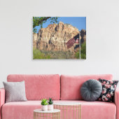 Amerikaanse vlag in Zion National Park I Canvas Afdruk (Insitu (Woonkamer))