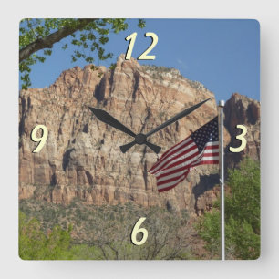 Amerikaanse vlag in Zion National Park I Vierkante Klok