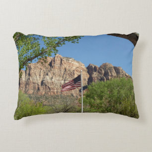 Amerikaanse vlag in Zion National Park II Decoratief Kussen