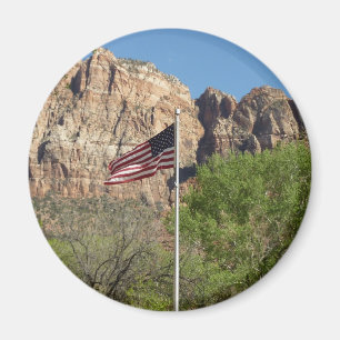 Amerikaanse vlag in Zion National Park II Magneet