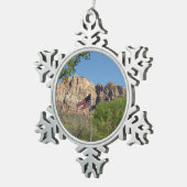 Amerikaanse vlag in Zion National Park II Tin Sneeuwvlok Ornament (Rechts)